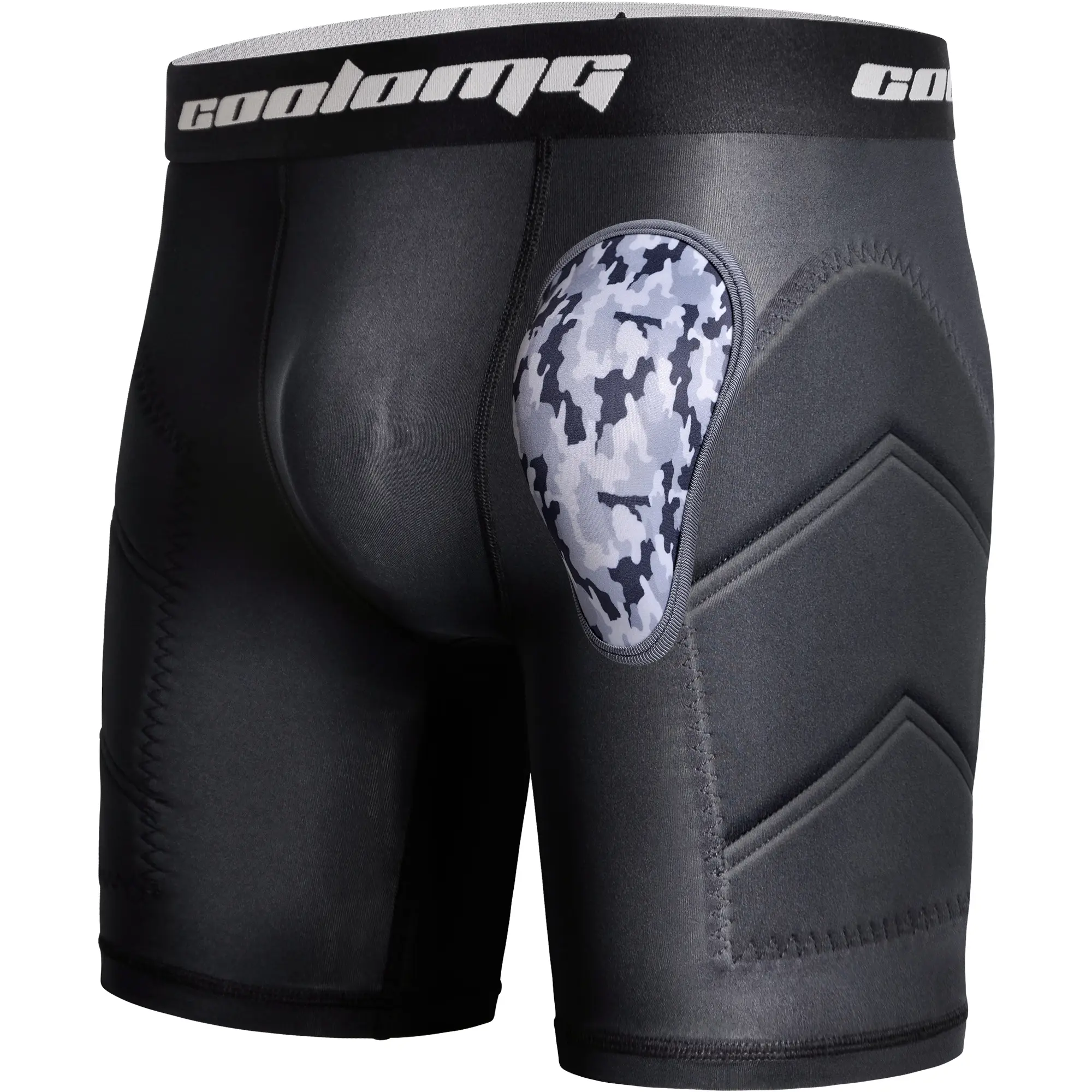 COOLOMG Men's Padded Sliding Shorts with Protective Cup, Athletic Compression Slider for Baseball, Football, and Softball, Sliding Pads, Sports, Glutes, Lacrosse, Male, Padded Cups, Polyester Blend, Quilted Panels, Moisture Wick, Snug Tight, Contact Sport
