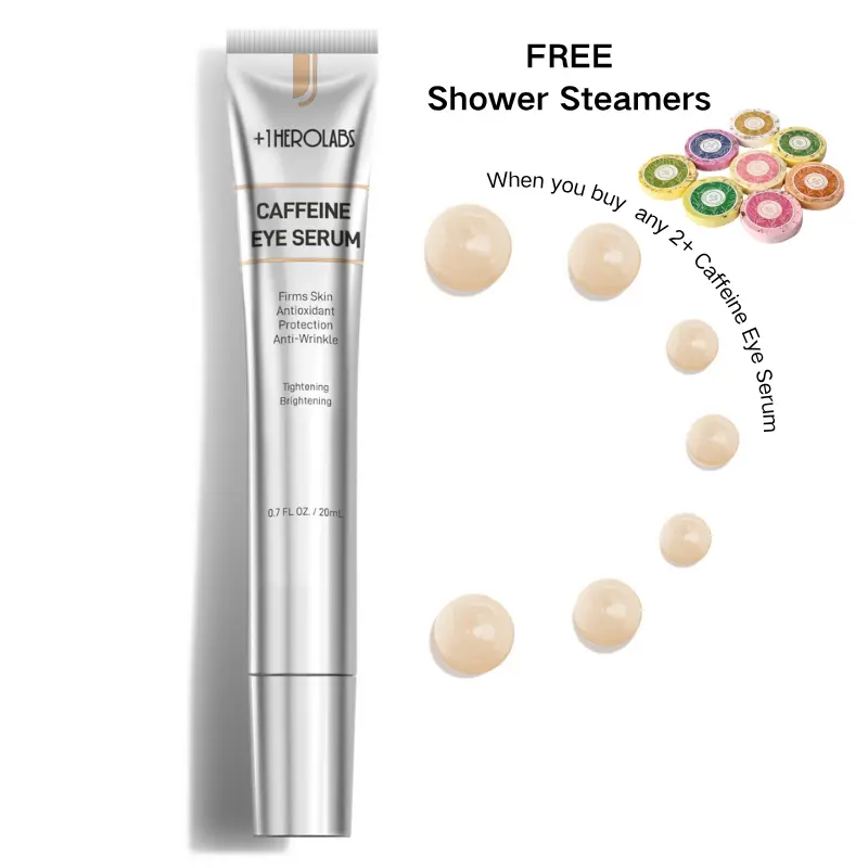 Caffeine Eye Serum for Dark Circles, Puffiness & Puffy Bags - Under Eye Cream with Caffeine, Niacinamide, Hyaluronic Acid, Vitamin E & Smooth Comfort