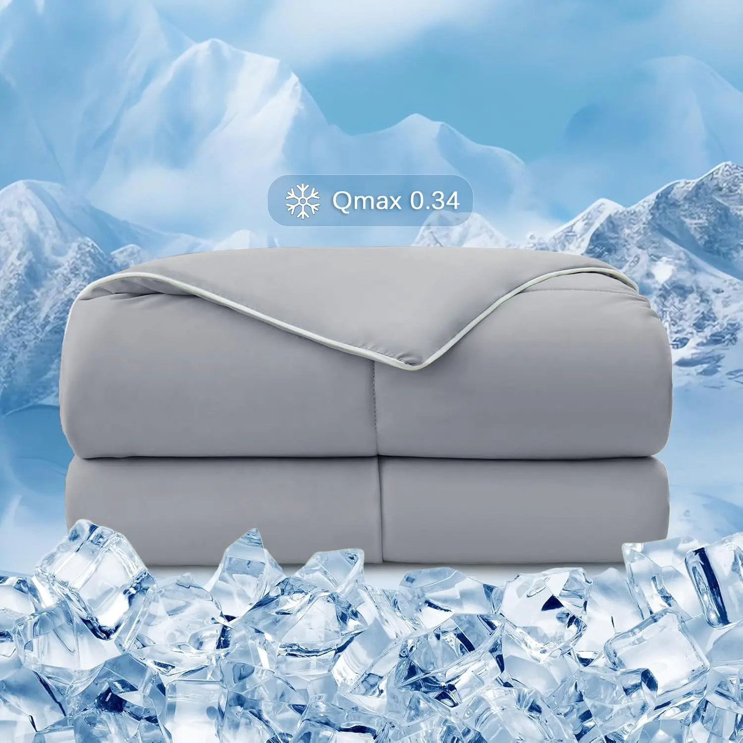 Cooling Blanket for Hot Sleepers | Stay Cool All Night, No More Night Sweats! Lightweight & Machine Washable Grey Breathable Lightweight Blanket