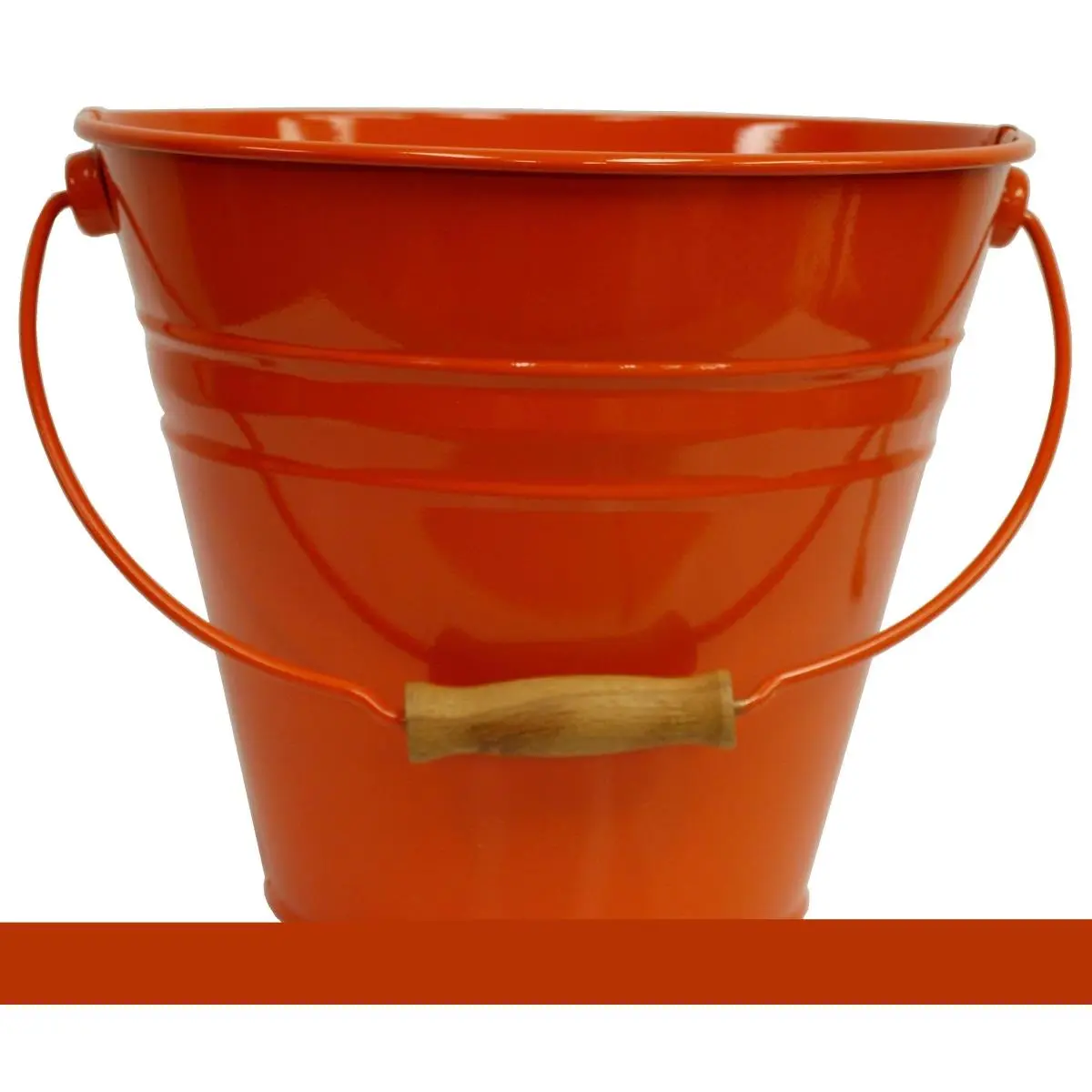 Houston International Trading 5202E TA Enameled Galvanized Fun Bucket - Tangerine, Ideal for Flowers, Herbs, Beverage Storage, Toy Container, Versatile Anywhere Pail