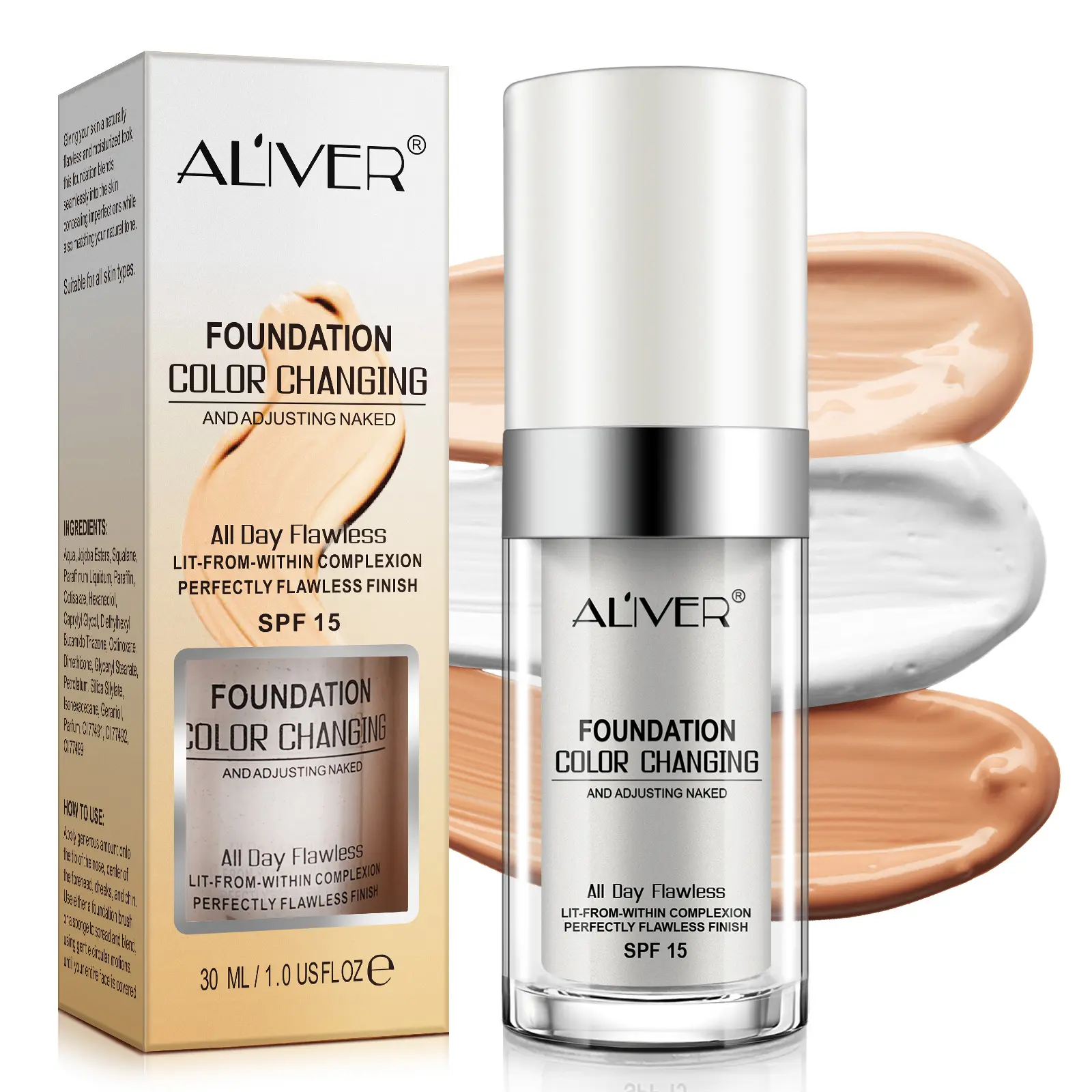 Aliver Color Changing Foundation & Concealer Stick, Face Makeup and Contour Stick For Natural, Matte Coverage,Daily Makeup Base Concealer Cover Summervibes