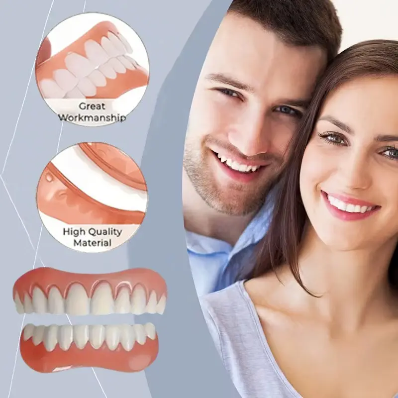 6pcs Set[3 Upper Teeth+ 3 Lower Teeth] Cosmetic Teeth Veneers, Restore the Beauty of Your Teeth, Making Every Smile Dazzling, Enhancing Your Confidence in Daily Social Interactions, Reusable and Cost-effective CK848