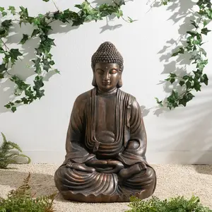 Glitzhome 29.5"H Oversized MGO Meditating Buddha Statue
