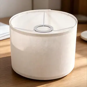 Modern Drum Lamp Shade, Home Decorative Light, Elevate Your Lighting with White Linen, Delivers Soft, Glare-Free Light, Easy Install for Living Room, Bedroom, Office, Creates Warm Ambiance - Perfect Housewarming or Decor Gift
