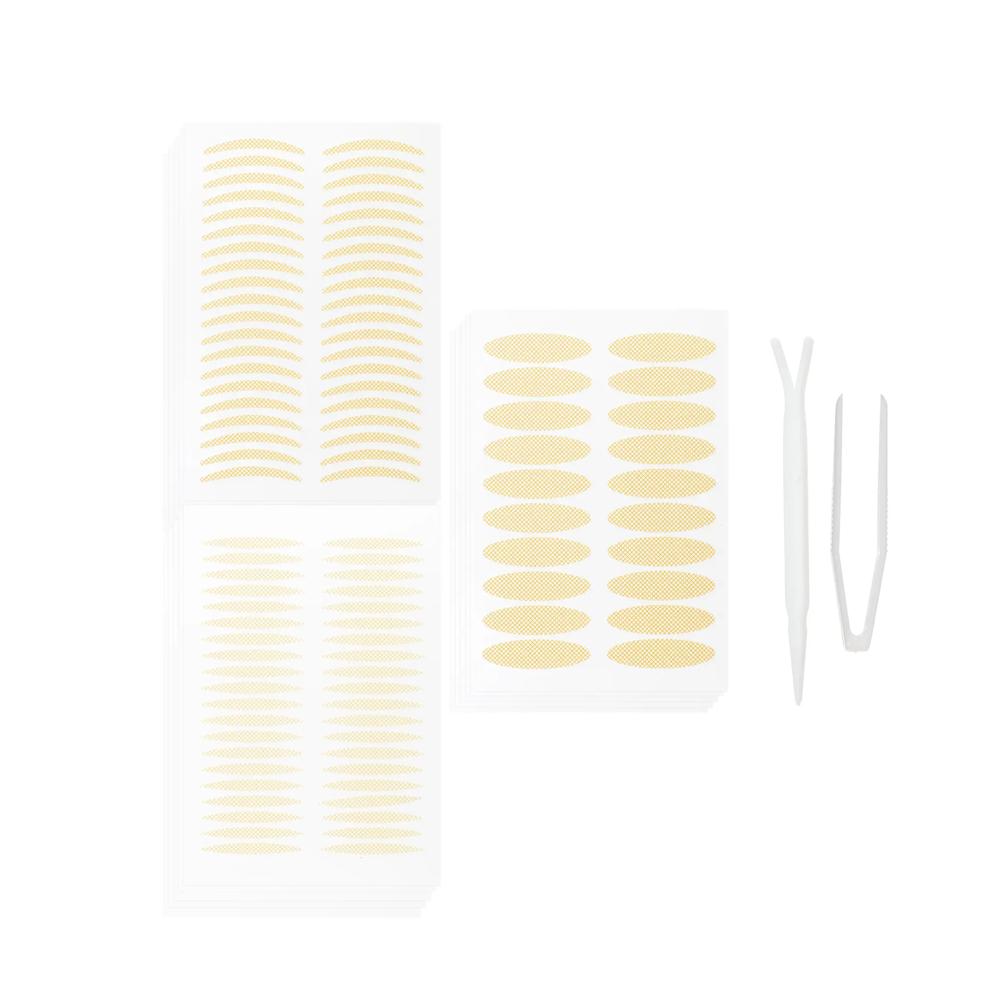 VOCOSTE 600 Pcs 3 Size Invisible Double Eyelid Stickers with a Fork, Tweezers, Suitable for Single Eyelid
