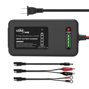 ULTRAPOWER 4-Amp 14.6 Volt LiFePO4 Battery Charger,12.8 Volt LiPO Lithium Battery Charger,Smart Charger Maintainer for Cars,Motocycles,Golf Carts,UAV,Fishing Boat and Deep Cycle Batteries.