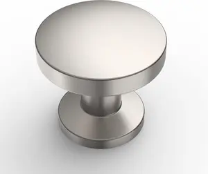 10 Pack Brushed Satin Nickel Cabinet Knobs, 1.2 Inch (30mm) Round Single Hole Drawer Pulls for Bathroom Cabinets & Dresser