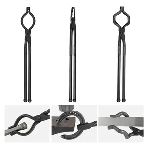 VEVOR Blacksmith Tongs, 18 Wolf Jaw Tongs, Carbon Steel Forge Tongs with A3 Steel Rivets, for Horseshoes, Curved Shapes, Block Forgings, for Beginner and Seasoned Blacksmiths and BladesmithsVEVOR Super Brand Day
