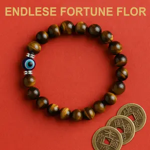 Money Bracelet & Money Manifestation & Attraction Bracelet – Wealth Luck Party Style Anxiety Soothing Tiger’s Eye Gift for Men & Women