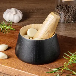 Wooden Manual Garlic Press, Garlic Crusher Grinder, Spice Food Grinding Tool, Garlic Paste Maker, Kitchen Gadget, Utensils, 1pc