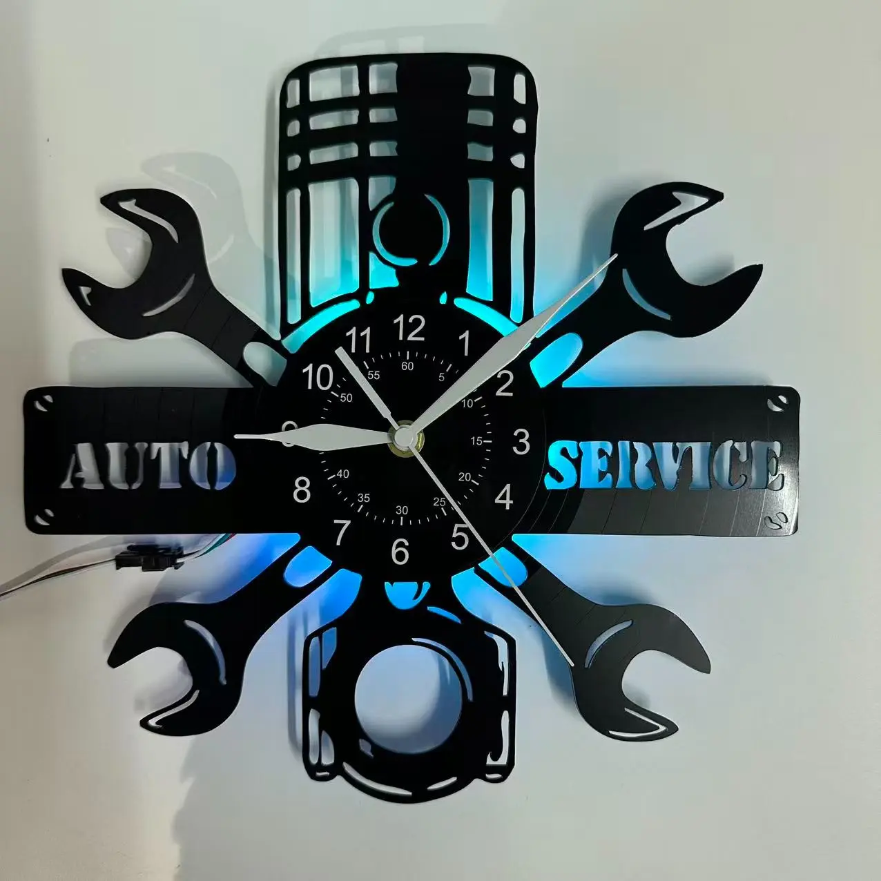 Car Vinyl Record Wall Clock, Silent Operation, Remote Control, Ideal for Garage Decor, Tool Room, Car Enthusiast Rooms