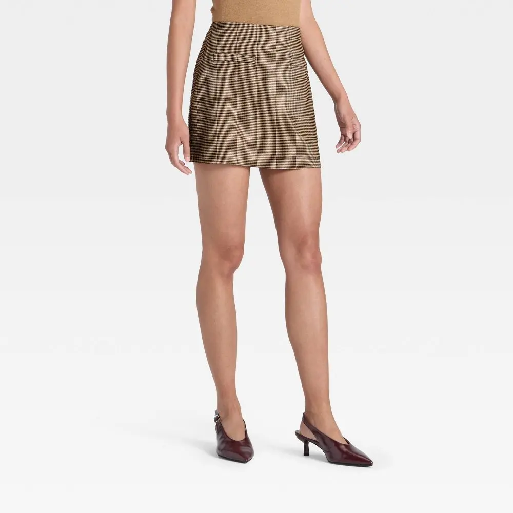 Women's Casual Polyester Twill Mini Skirt - A New Day, Zipper Detail, Stylish Design, Premium Fabric, Style