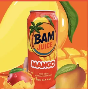 BAM Juice Passion Fruit Beverage with Pineapple Mango & Cherry 500ml Can Flavor Berry