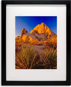Picture Frames 16x20 Inches 2 Pieces Set with Beveled Mat & Built-in Wall Mounting Hanger, Horizontal & Vertical Format
