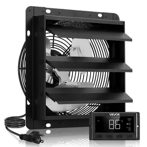 【DealsForYouDays】VEVOR 12-in Steel Wall-Mounted Shutter Exhaust Fan, 1500 CFM EC Motor with Smart Programming, Variable Speed, Temperature Control & Timer, for Attic, Garage Ventilation Cooling (Father's Day Gift)