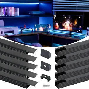 10Pack 3.3FT/1M Plus-Size Spotless LED  Black LED Strip Diffuser  with Frosted Black Diffuser Cover U103 BF 1M