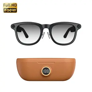 Smart AI Glasses 8MP Camera Real-time AI Translation 1200P Video Recording Music Playback with 3600mAh Charging Case