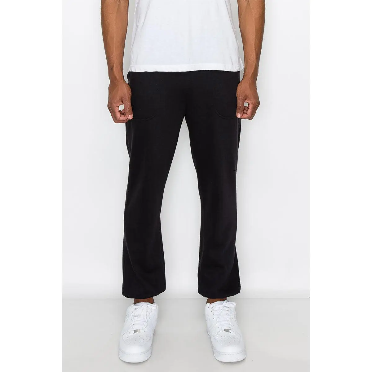 VICTORIOUS Unisex Lightweight Fleece Sweatpants - Cozy Loose Fit Cotton Blend with Elastic Hem & Adjustable Drawstring, Elastic Fabric Men's Sports Sweatpants, 60% Cotton Soft, Warm Fleece Hug, Trouser, Clothes