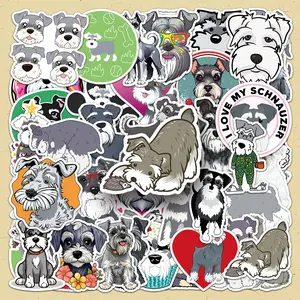 Cartoon Schnauzer Pattern Sticker, 100pcs/set Cute Dog Pattern Sticker, Decorative Sticker for Phone Case, Computer, Guitar, Bag, Water Cup, Scrapbook