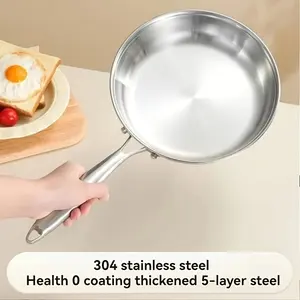 Stainless Steel Frying Pan Skillet, Non-Stick Coating, Gas Stove & Induction Cookware, Durable Kitchen Utensil, Modern Cooking Essentials