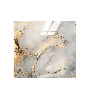 Self-Adhesive Wallpaper with Glue, Renovation Decorative Aluminum Composite Panel Wall Covering, Stain-Resistant Faux Tile Stickers, Waterproof Moisture-Proof Peel and Stick for Home Bedroom Living Room Accent Wall, Marble Backsplash Wallpaper