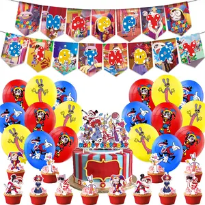 THE AMAZING DIGITAL CIRCUS Themed Birthday Party Decoration Digital Circus Flag Balloon