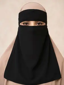 Women's Lace-Up Plain Design Soft Comfortable Breathable Niqab Face Mask, Ideal for Daily Prayer & Outdoors, Perfect Gift for Family