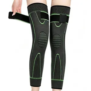 1 Pair of compression knee pads for support, extended striped sports sleeves, arthritis joint pain protection, elastic knee pads, Leg compression sleeves