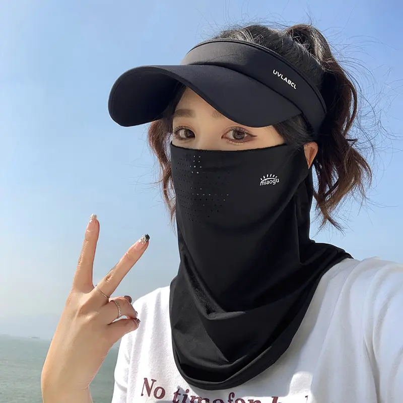 Unisex UV Protection Clothing: Lightweight & Breathable Ice Silk Balaclava, Full-Face Outdoor Sports Mask for Adults with Neck Coverage
