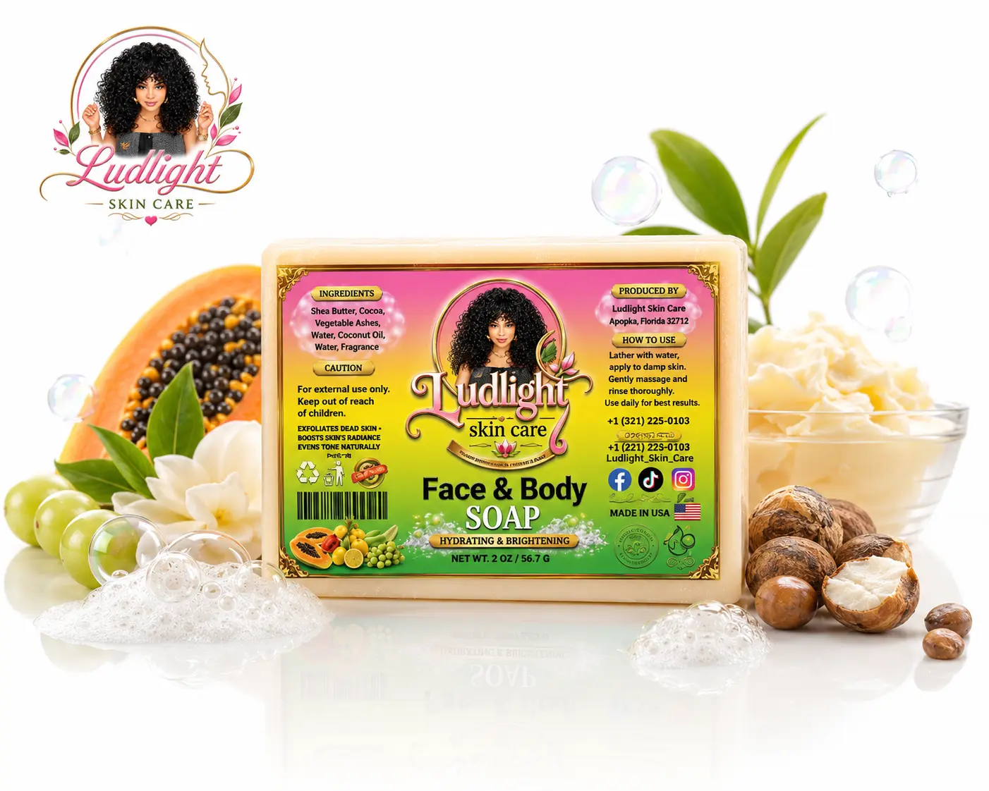 Ludlight Face & Body Soap, 7 oz Beauty & Personal Care Bath & Shower Cleanser