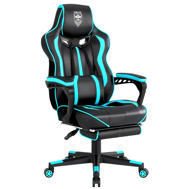 Vonesse Adult Gaming Chair, High Back Computer Chair, Large Gaming Chair with Foot Pedal and Massage Function, 160° Tilt Gaming Chair 300 lb recliner Office Chair V3009A  summergarden