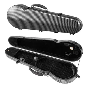 VEVOR 4/4 Full Size Violin Case,  , Built-in Hygrometer, Lightweight Portable Travel Carrying Bag, with Plush Lining, Dual Shoulder Straps, Anti-Scratch, Professional Triangular Shape, for Violin, Black
