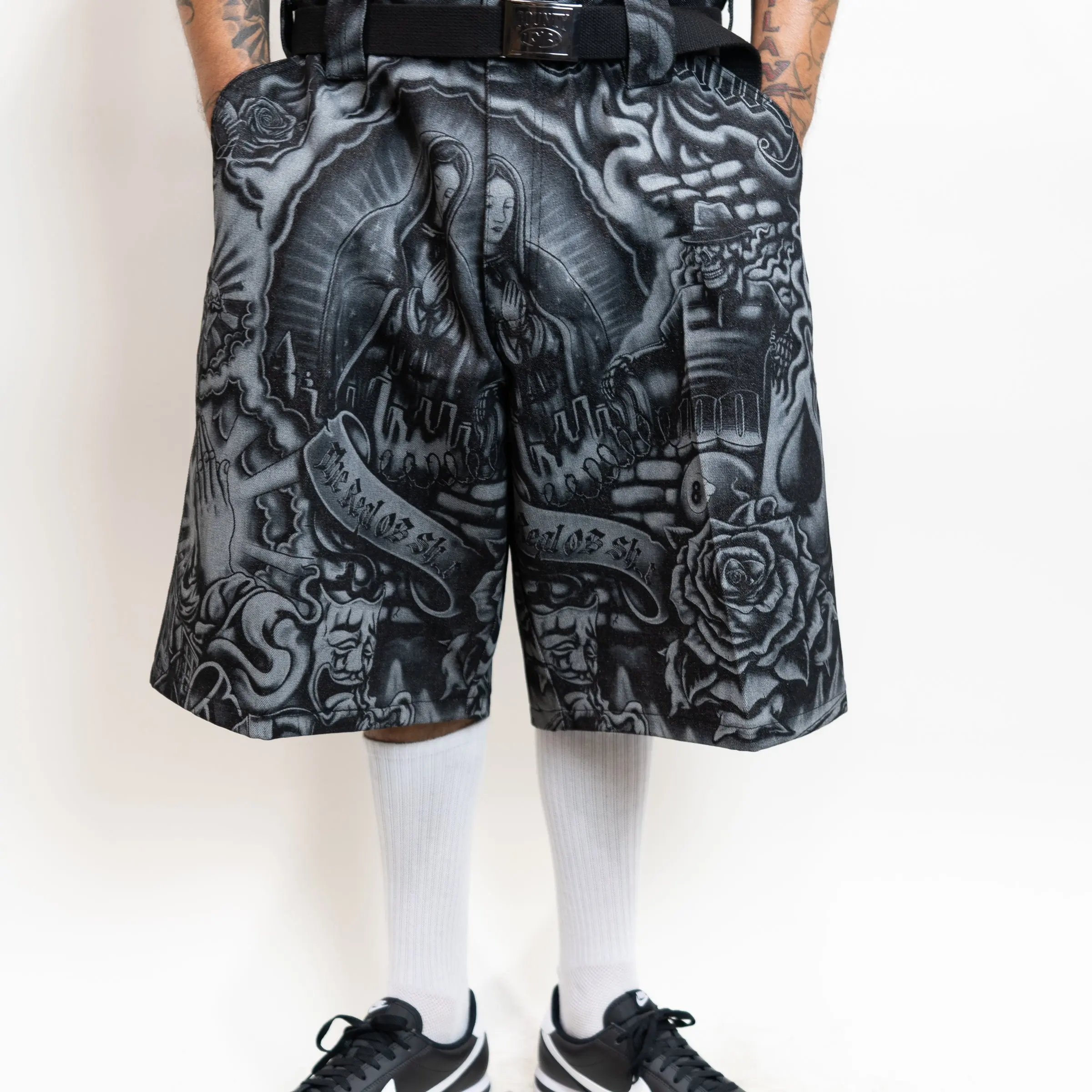 FB County Laser Printed Inked Up Hard Denim Shorts