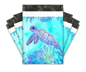 Turtle Ocean Blue Poly Mailers Size 10x13 Colorful Shipping Bags