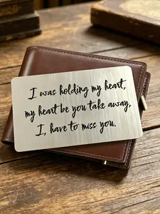 1 Engraved Men's Wallet Card – A personalized love message gift for family, partners, or couples – Elegant and durable, resistant to deformation