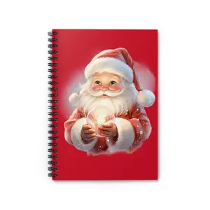 Vintage Santa Claus Christmas Notebook | Spiral Ruled Christmas Journal
