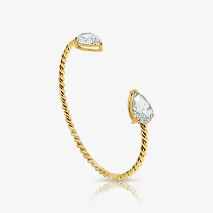 EVRY JEWELS Women's Twisted Spark Bangle Bracelet