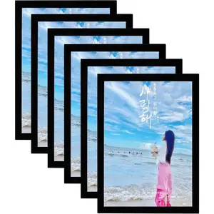 6Pc Mangetic Sign Holder8.5x 11 Magnetic Display Frame For Document Plastic Outer Frame wz Magnet Border work on Metal Iron Magnet Surface Frosted Black
