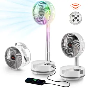 VEVOR 8 inch Portable Foldable Rechargeable Oscillating Fan,  3-in-1 Battery Operated with Remote Control, Quiet Desk/Table Pedestal Fan, 8 Speeds,90-degree Auto Left/Right Rotation,for Home,Office,Outdoor