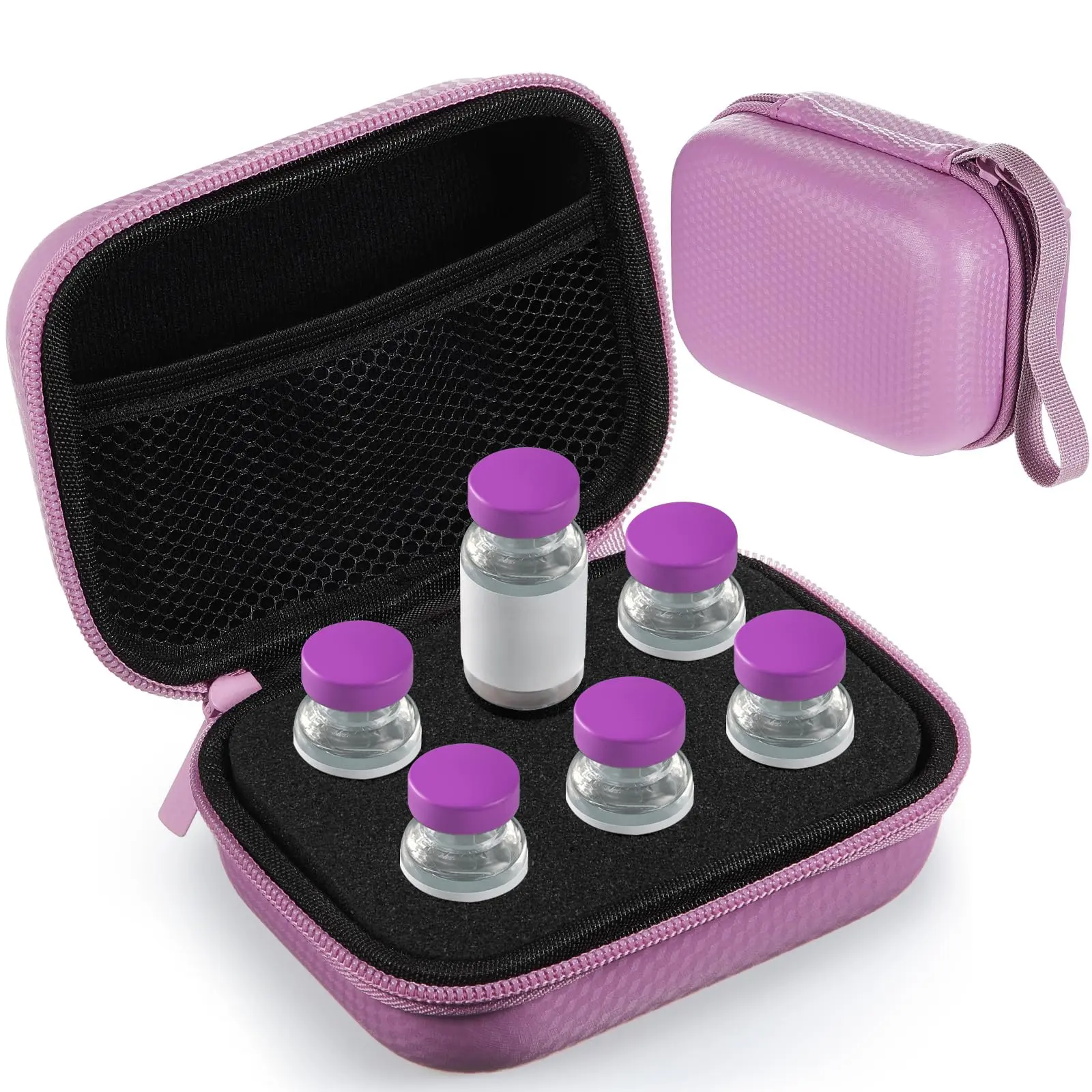 6-Slot Insulin & Peptides Travel Cooler Case - Waterproof, Lightweight 10ml Standard Vial Holder, Diabetes Storage Bag Organizer for Home & Car (Purple)