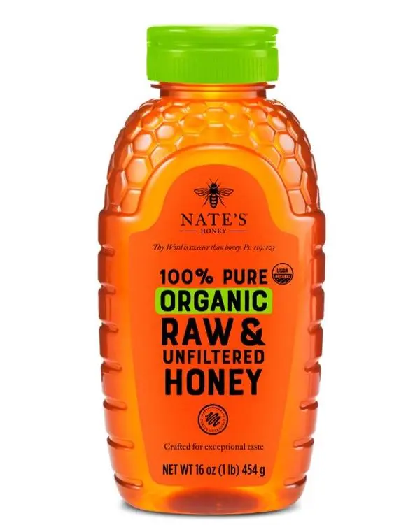 Nate's Organic 100% Pure, Raw & Unfiltered Honey - USDA Certified Organic - 16oz. Squeeze Bottle