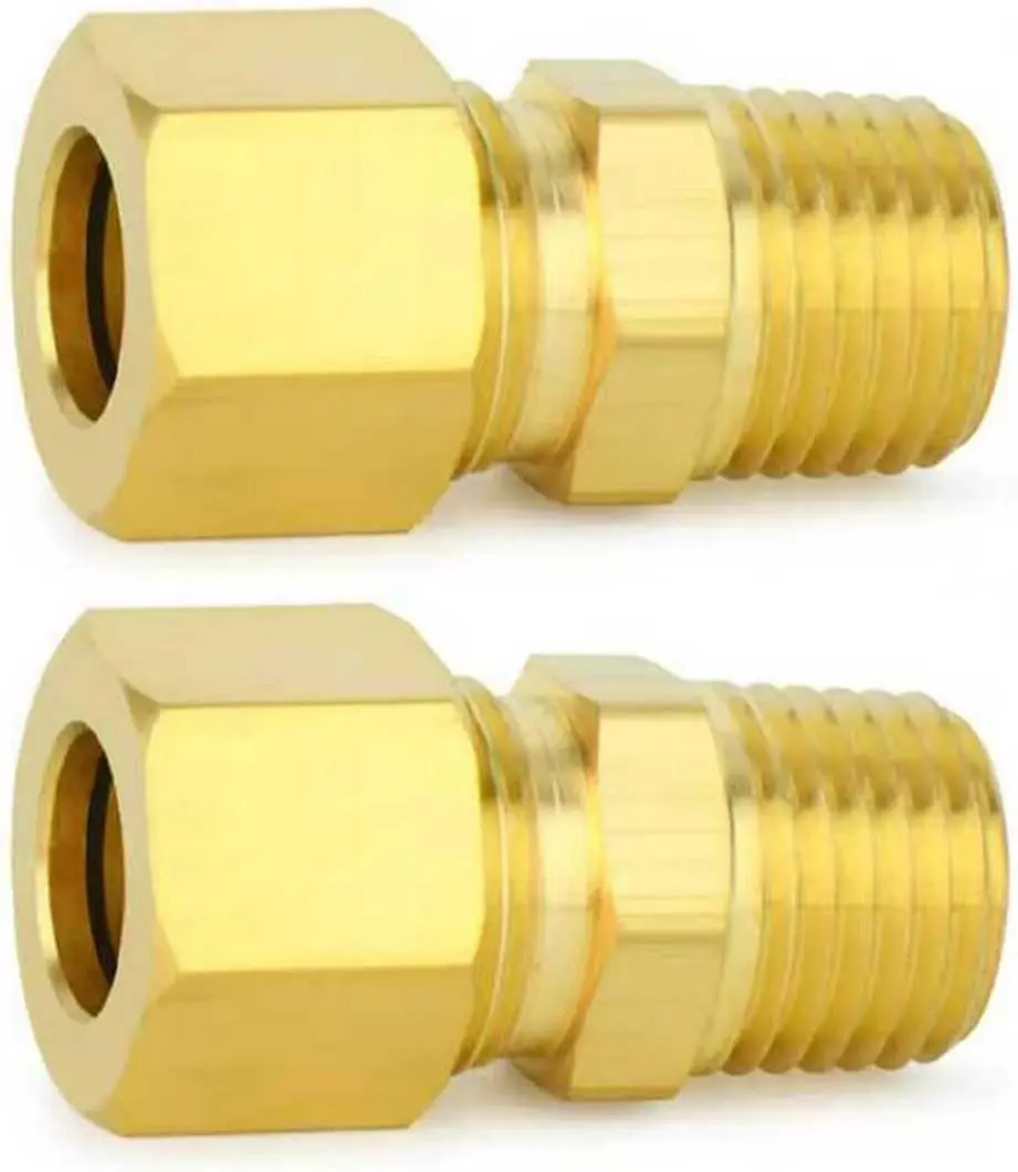 ChillWaves Brass Compression Tube Fitting, 3/4" OD x 3/4" NPT Male Compression Union Connector(2-PACK)