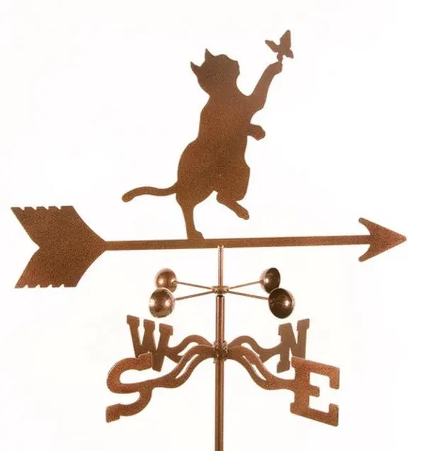 EZ Vane EZ1200-4S Cat & Butterfly Weathervane with Four Sided Mount