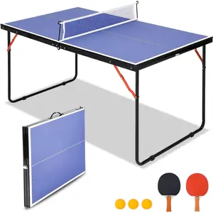 GARVEE Professional Outdoor Table Tennis Tables,54 x 30 x 27 Inch Indoor/Outdoor Portable Ping Pong Table Game with Net for Adults/Teens,2 Table Tennis Paddles and 3 Balls