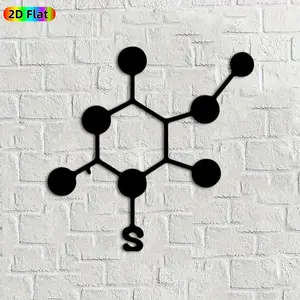 1pc Molecule Metal Wall Art, Scientific Molecule Statue Mural, Ideal Gift for New Year, Christmas, Science & Chemistry Enthusiasts, Rust-Resistant Metal Wall Decor Wall Sculptures,  Stylish Indoor & Outdoor Wall Ornament