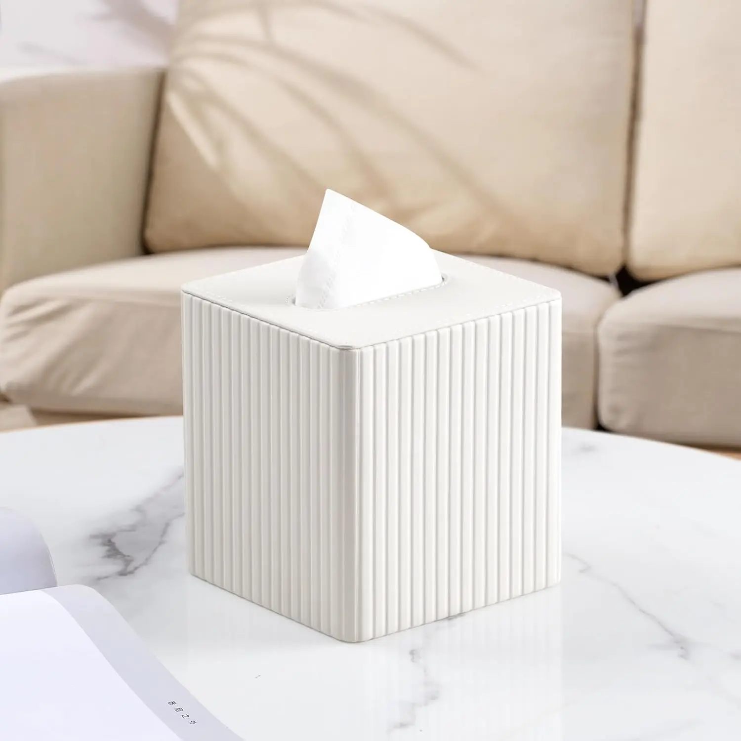 Tissue Box with Magnetic Cover, 1 Count Modern Tissue Box, Decorative Storage Box for Bathroom Counter, Nightstand, Bedroom, Office Desktop, Bathroom Organization, Tissue Dispenser, Tissue Holder, Bathroom Accessories