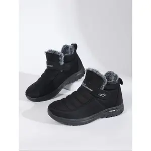 Winter boots with faux fur lining, adjustable closure design, anti-slip sole, warm and practical for everyday wear—winter warm shoes