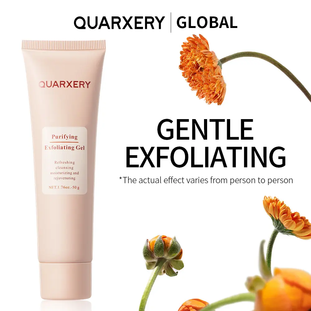 QUARXERY Soft Exfoliating Face Gel - 50g Gentle Enzyme Peel with Plant Extracts, Exfoliates Dead Skin, Removes Blackheads, Lifts Cuticles, Detoxes, Hydrates, Boosts Smooth Texture & Moisture (Face Scrubs & Peels)