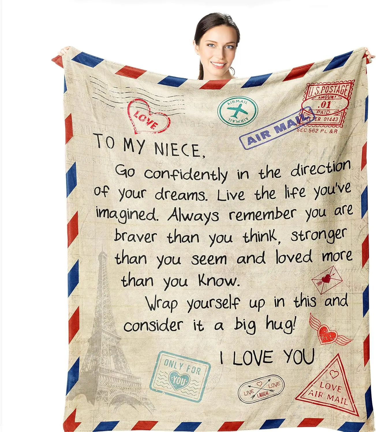 Niece Gifts Blanket - Niece Gifts from Auntie 60"x50" - Niece Gifts from Uncle - to My Niece Gifts from Aunt - Birthday Gifts for Nieces - Nieces Graduation Gift Ideas