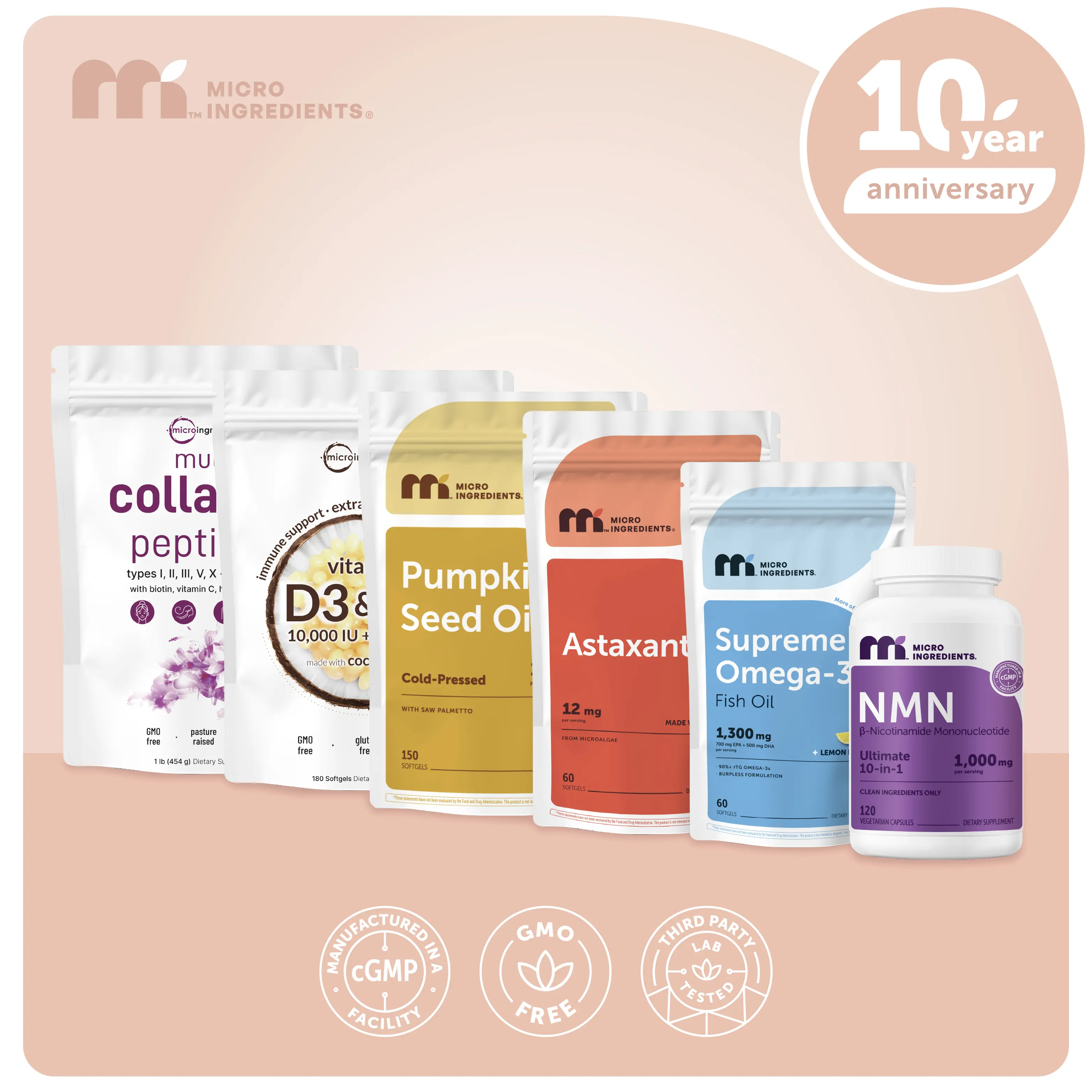 Kellie’s Menopause Bundle: Collagen Powder, Astaxanthin, Omega-3 Fish Oil, Vitamin D3K2, Pumpkin Seed Oil & NMN Complex Kellie’s Menopause Bundle: Collagen Powder, Astaxanthin, Omega-3 Fish Oil, Vitamin D3K2, Pumpkin Seed Oil & NMN Complex